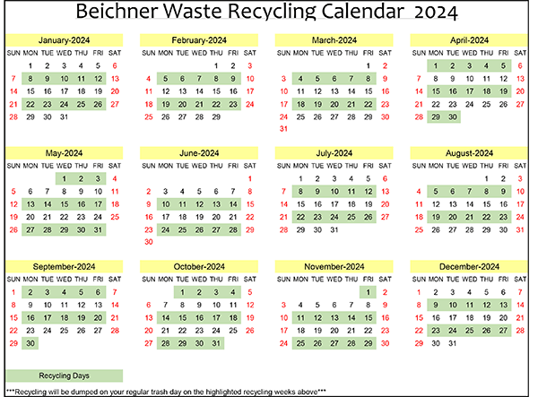 Recycling Calendar 2024